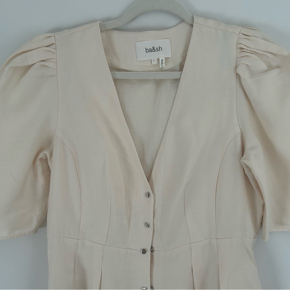 ba&sh Cream Buttoned Mini Dress - Picture 5 of 8